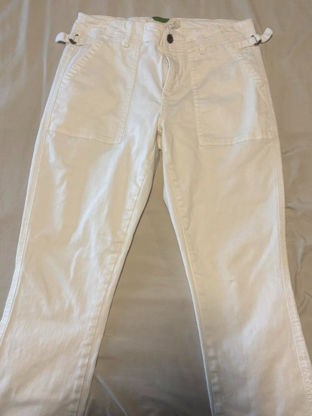 Anthropologie Women's Cropped White Trousers